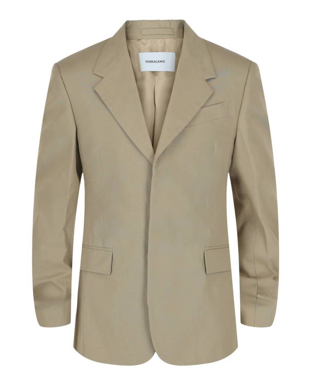 NEW SALVATORE FERRAGAMO women's single-breasted blazer in beige